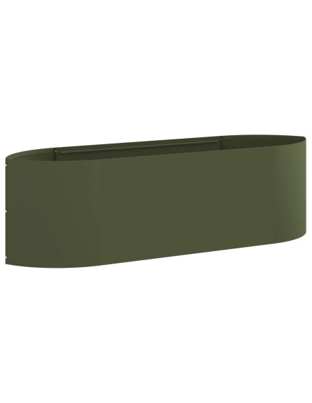 Letto rialzato da giardino Verde Oliva 140 x 40 x 40 cm Acciaio