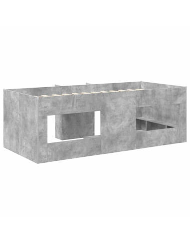 Letto Alto per Bambini 2 pcs Grigio Cemento 98.5 x 200 cm