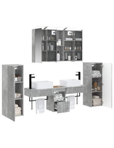 Set di mobili per il bagno 6 pcs Grigio Cemento 2