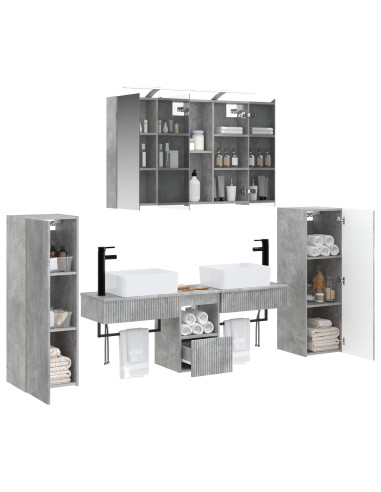 Set di mobili per il bagno 6 pcs Grigio Cemento