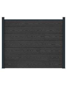 Pannello di Recinzione WPC e Alluminio Nero 2