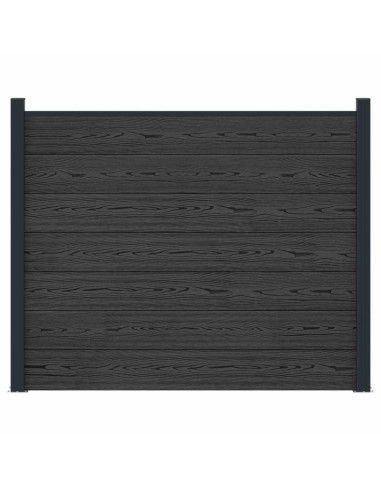 Pannello di Recinzione WPC e Alluminio Nero