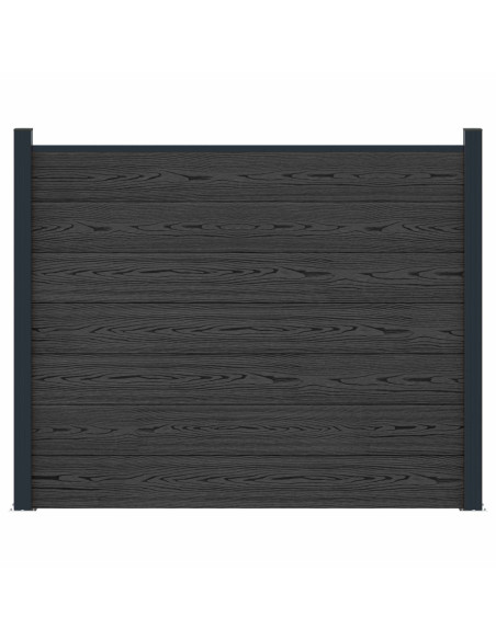 Pannello di Recinzione WPC e Alluminio Nero
