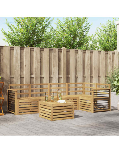 Set di divani da esterno 6 pcs Bianco 59 x 59 x 37 cm