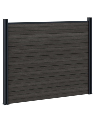 Pannello di Recinzione WPC e Alluminio Nero