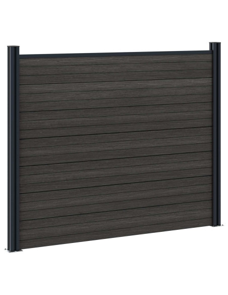 Pannello di Recinzione WPC e Alluminio Nero