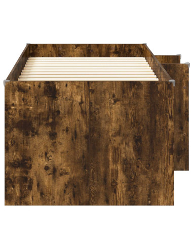 Letto Alto per Bambini 2 pcs Rovere Fumo 98.5 x 200 cm