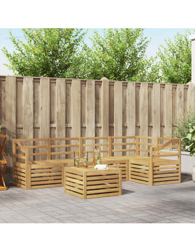 Set di divani da esterno 6 pcs Bianco 59 x 59 x 37 cm