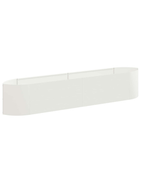 Letto rialzato da giardino Bianco 220 x 40 x 40 cm Acciaio