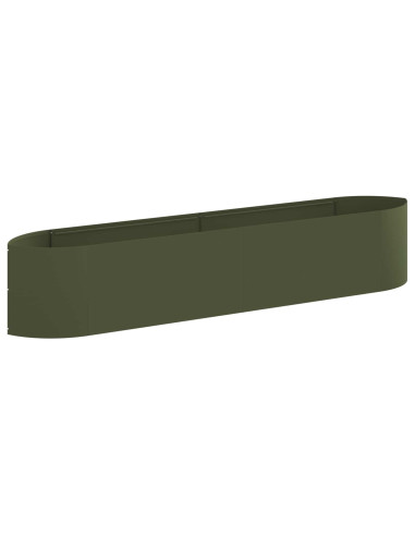 Letto rialzato da giardino Verde Oliva 220 x 40 x 40 cm Acciaio