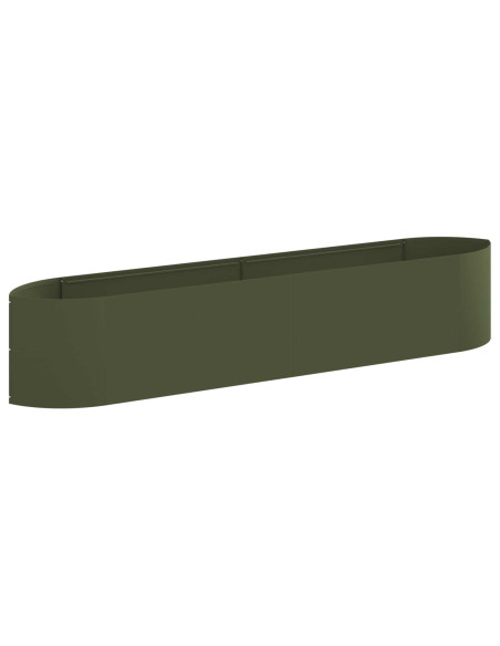 Letto rialzato da giardino Verde Oliva 220 x 40 x 40 cm Acciaio