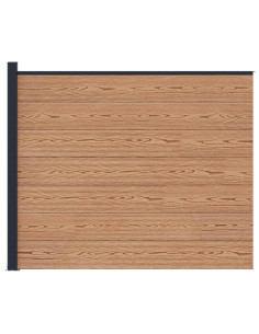 Pannello di Recinzione WPC e Alluminio Marrone 2