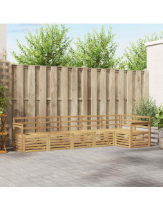 Set di divani da esterno 6 pcs Bianco 306 x 128,5 x 73 cm