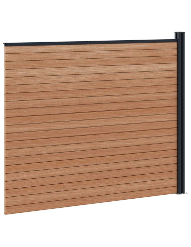 Pannello di Recinzione WPC e Alluminio Marrone