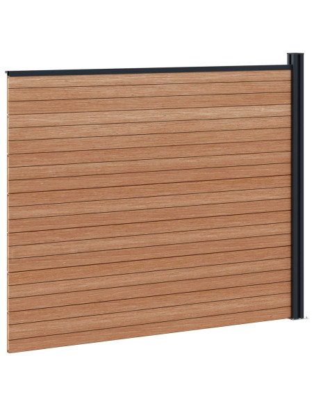 Pannello di Recinzione WPC e Alluminio Marrone