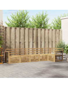 Set di divani da esterno 6 pcs Bianco 306 x 128,5 x 73 cm