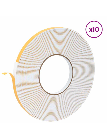 Nastro adesivo in schiuma 10 pcs Bianco 10mm x 10m Schiuma CR