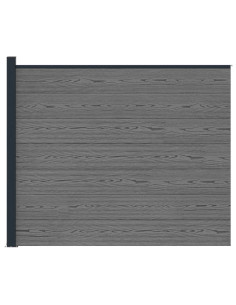 Pannello di Recinzione WPC e Alluminio Grigio 2