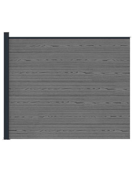 Pannello di Recinzione WPC e Alluminio Grigio