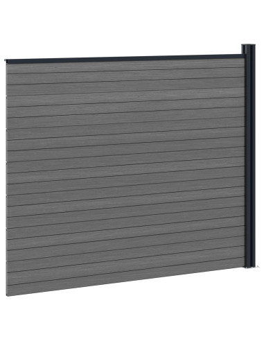 Pannello di Recinzione WPC e Alluminio Grigio