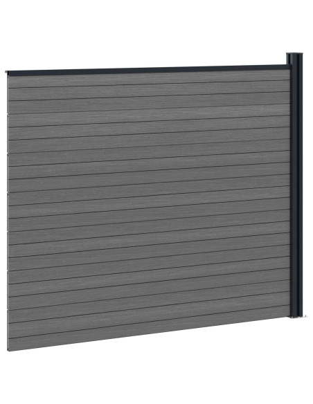 Pannello di Recinzione WPC e Alluminio Grigio