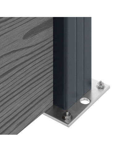 Pannello di Recinzione WPC e Alluminio Grigio