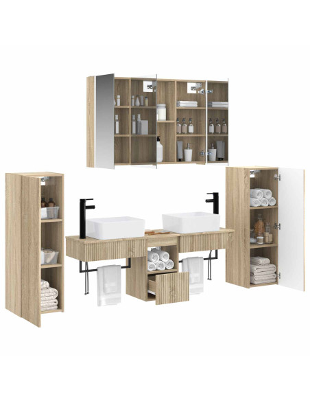 Set di mobili per il bagno 6 pcs Rovere Sonoma