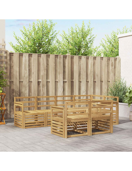 Set di divani da esterno 7 pcs Bianco 247 x 128,5 x 73 cm