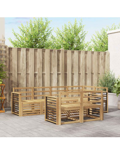 Set di divani da esterno 7 pcs Bianco 247 x 128,5 x 73 cm