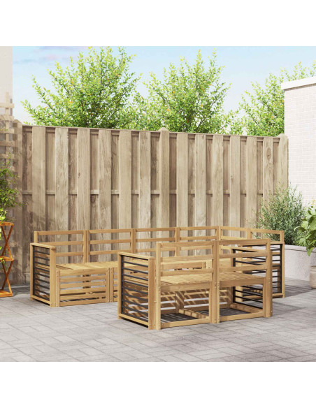 Set di divani da esterno 7 pcs Bianco 247 x 128,5 x 73 cm