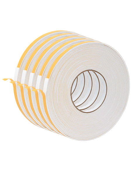 Nastro adesivo in schiuma 5 pcs Bianco 10mm x 10m Schiuma CR