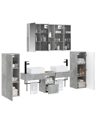 Set di mobili per il bagno 6 pcs Grigio Cemento