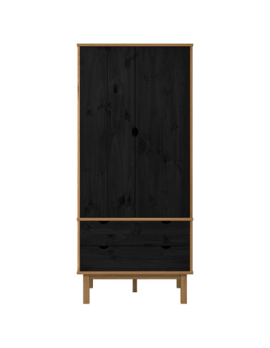 Guardaroba OTTA Nero 76,5 x 53 x 172 cm Legno Massello di Pino
