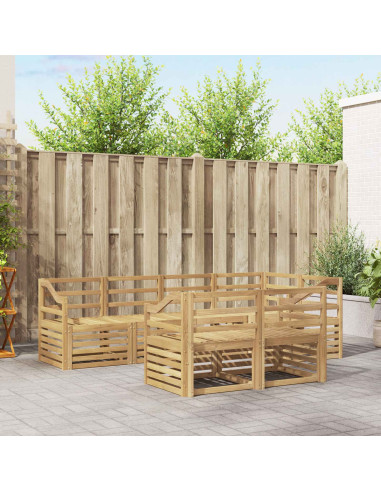 Set di divani da esterno 7 pcs Bianco 245 x 126,5 x 73 cm