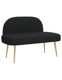 Panchina imbottita con schienale Nero 110 x 60 x 76 cm 2
