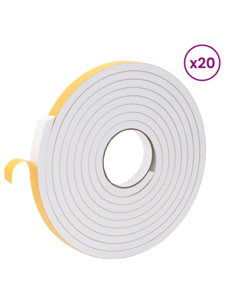 Nastro adesivo in schiuma 20 pcs Bianco 20mm x 5m Schiuma CR