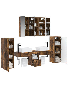 Set di mobili per il bagno 6 pcs Rovere Fumo 2