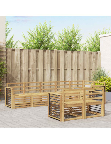 Set di divani da esterno 8 pcs Bianco 306 x 128,5 x 73 cm