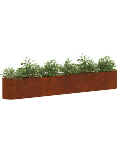Letto rialzato da giardino Acciaio Corten 280 x 40 x 40 cm 2