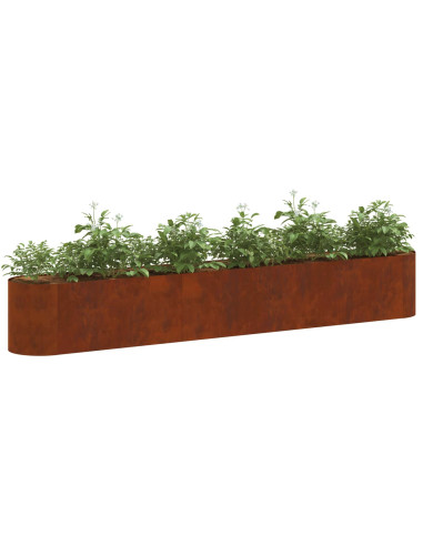 Letto rialzato da giardino Acciaio Corten 280 x 40 x 40 cm