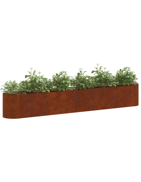 Letto rialzato da giardino Acciaio Corten 280 x 40 x 40 cm