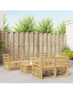 Set di divani da esterno 9 pcs Bianco 59 x 59 x 37 cm
