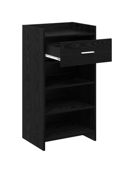 Mobile per scarpe con cassetto Rovere Nero 48 x 36 x 92 cm