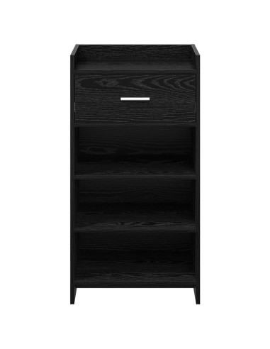 Mobile per scarpe con cassetto Rovere Nero 48 x 36 x 92 cm