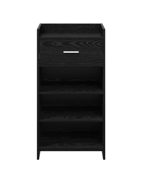 Mobile per scarpe con cassetto Rovere Nero 48 x 36 x 92 cm