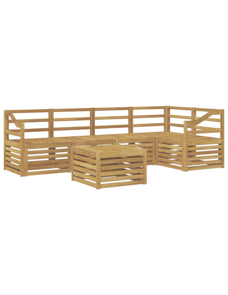 Set di divani da esterno 6 pcs Bianco 59 x 59 x 37 cm