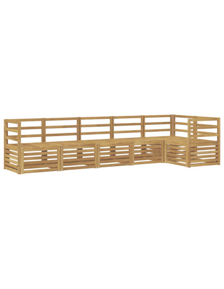 Set di divani da esterno 6 pcs Bianco 304 x 126,5 x 73 cm