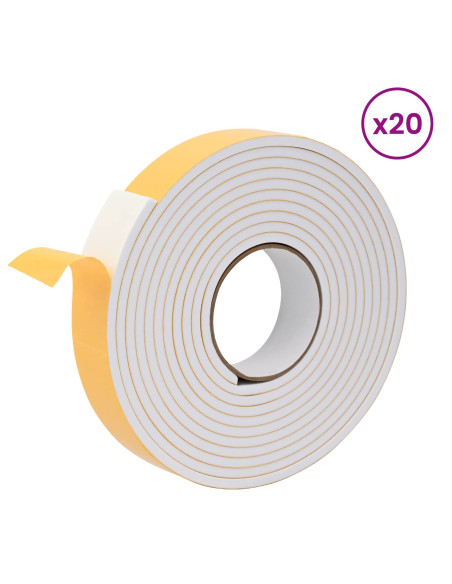 Nastro adesivo in schiuma 20 pcs Bianco 30mm x 5m Schiuma CR