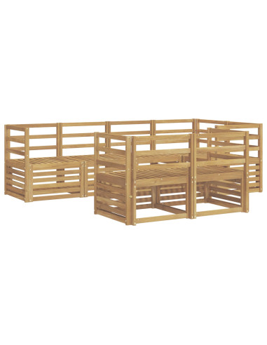 Set di divani da esterno 7 pcs Bianco 245 x 126,5 x 73 cm