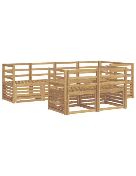 Set di divani da esterno 7 pcs Bianco 245 x 126,5 x 73 cm